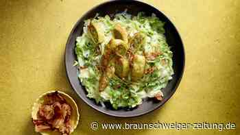 Fixes Maultaschen-Gröstl auf Rahmspitzkohl