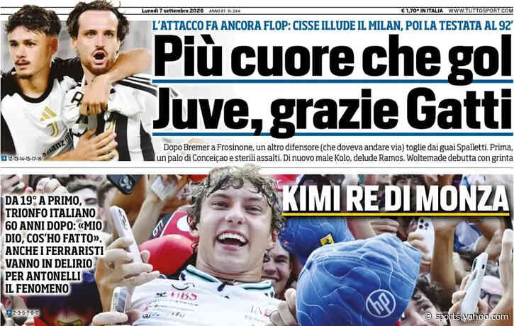 Today’s Papers – Juventus vs. Milan, too little, Gatti saves Spalletti