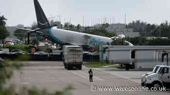 Five dead in Amazon cargo plane crash as firefighters race to battle runway blaze