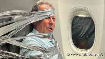 Unruly airline American Airlines passenger who had to be duct-taped to seat is unmasked