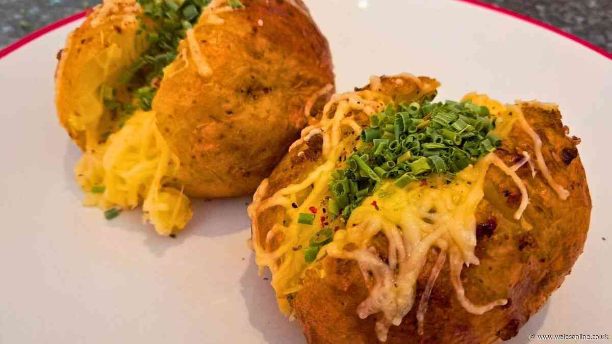 I can make baked potatoes taste better by adding one ingredient to the tray before cooking