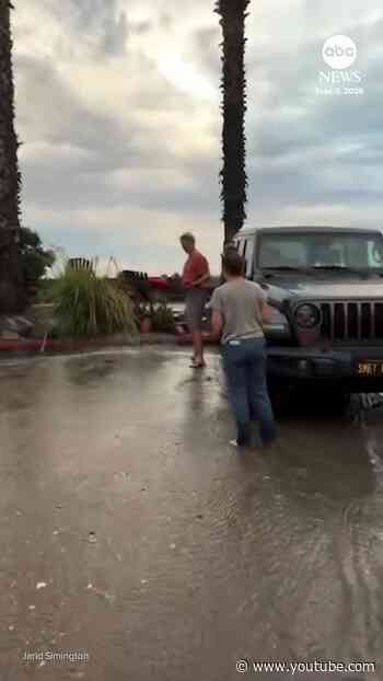 Big waves hit California coastal community