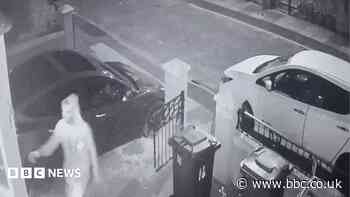 Moment mum catches suspected arson attack on CCTV