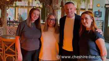 Wayne Rooney poses for picture after dining at Mowgli Cheshire restaurant