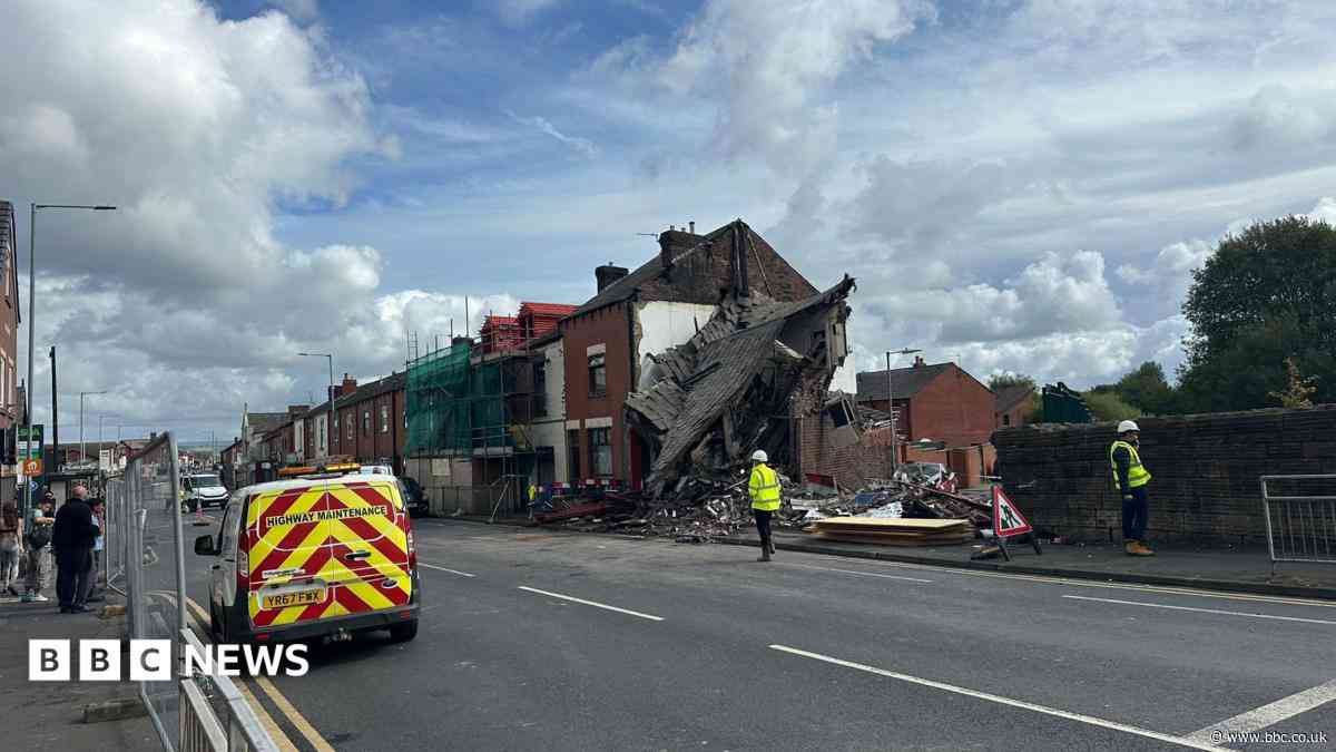 Building collapses after van smashes into it