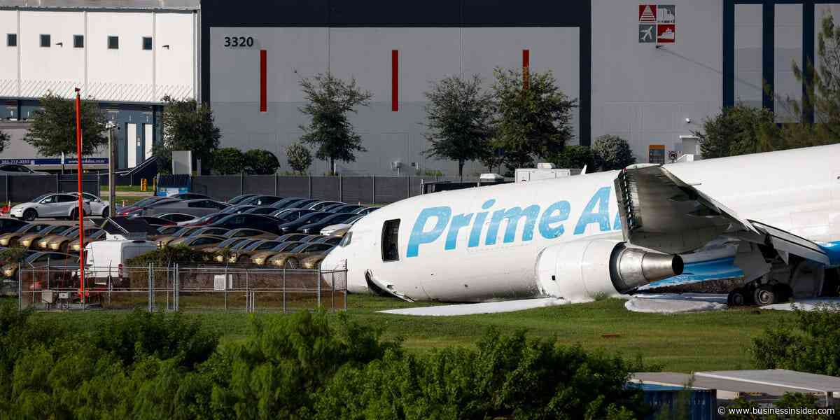 The Amazon cargo plane that crashed in Miami nearly hit a parking lot full of Tesla Cybercabs