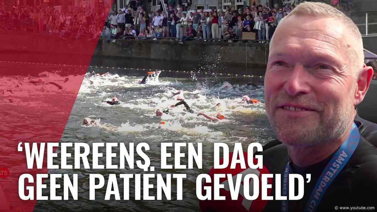 Arjen heeft ALS, maar door zijn vrienden en familie kon hij toch meedoen aan de City Swim
