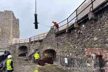 Historic cannon welcomed home to Carrickfergus Castle after restoration work
