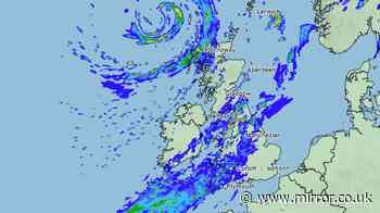 UK weather maps show nearly half an average September's rainfall to batter Brits in just a few hours
