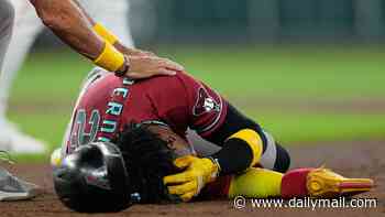 Terrifying moment MLB star is smashed in the head by teammate's 93mph line drive... as medics rush to his aid