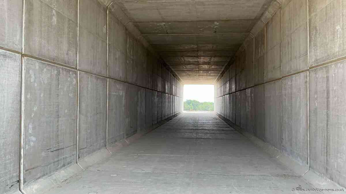 Tunnel built under major new road between Cambridge and Bedfordshire - but it's not for drivers