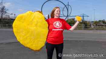 Honorary Teessider Jill taking on Great North Run dressed as a giant parmo