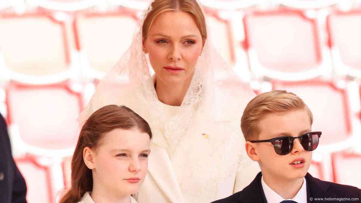 Princess Gabriella, 11, displays close twin bond as she leans on Prince Jacques during milestone outing