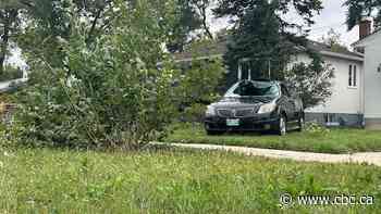'It's incredible,' Winnipeg man says after car blows over onto someone else's lawn in storm