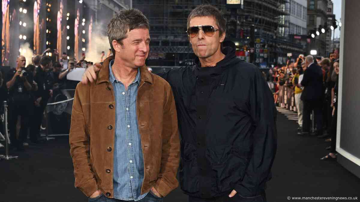 Oasis LIVE as Liam and Noel Gallagher walk London red carpet together for Don't Look Back In Anger documentary