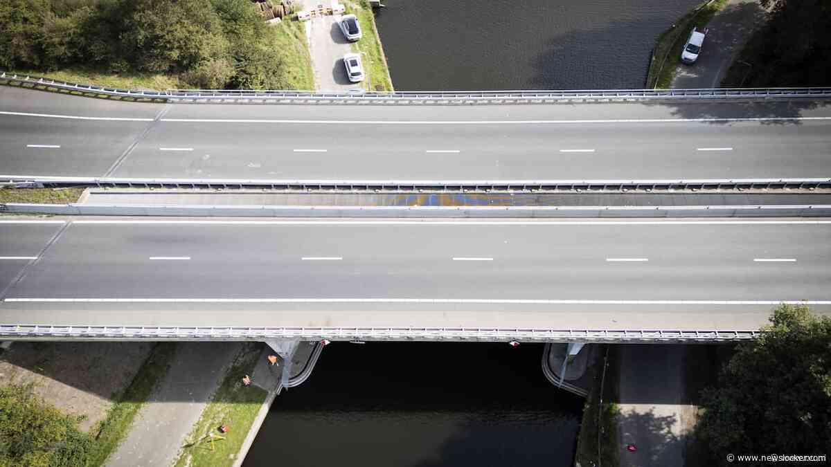 Zand en grind weggespoeld bij brug over A28, veiligheid niet gegarandeerd