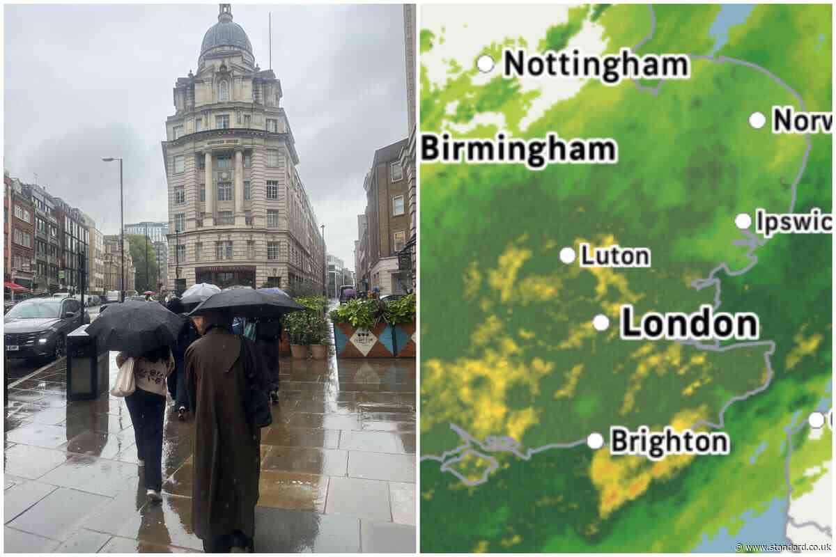 London weather LIVE: Heavy rain to fall on capital 'for several hours' as commuters get soaked