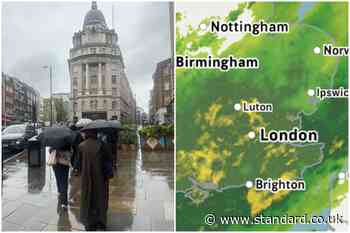 London weather LIVE: Heavy rain falling on capital 'for several hours' as commuters share reactions