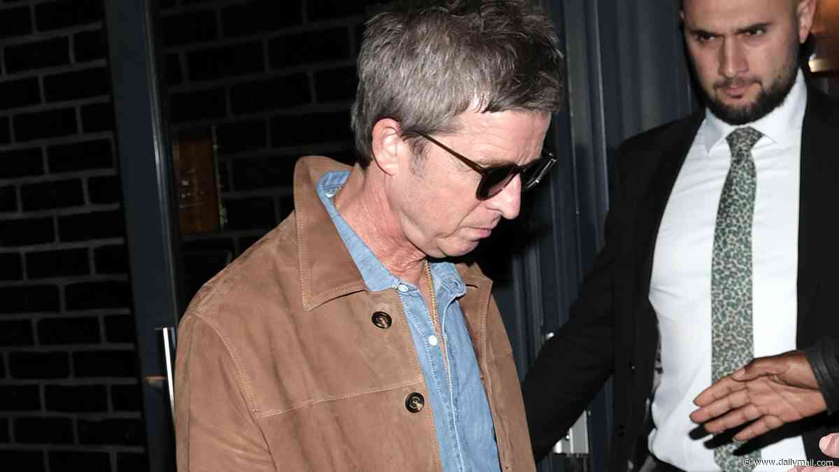 Noel Gallagher, 59, is supported by new girlfriend Nina Johnson, 28, as they party at luxury London hotel with Liam and fianceé Debbie Gwyther after Oasis doc premiere