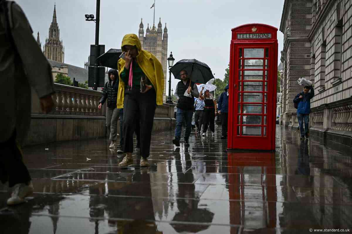London weather: Rain drenches commuters as capital faces wettest day in months