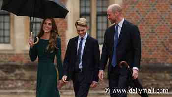 Prince George's first day at Eton: King-in-waiting arrives with proud Prince and Princess of Wales by his side