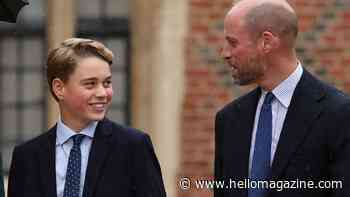 Prince George can't contain his giggles over Prince William's Eton drop-off mishap in unmissable moment