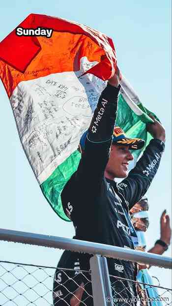 Taking the fans to the podium 💙 #f1 #mercedesf1 #kimiantonelli