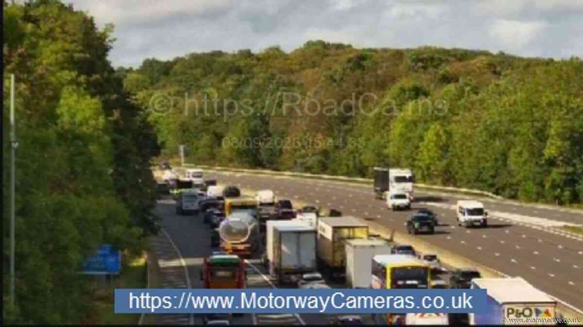 M1 crash LIVE updates after vehicle 'falls into ditch'