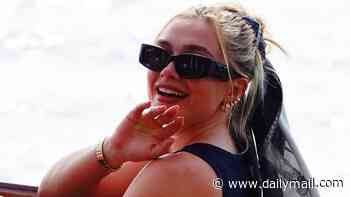 Florence Pugh makes an elegant arrival at the Venice Film Festival - four years on from her 'iconic' Don't Worry Darling press tour drama