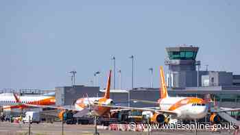 Airports plunged into chaos with flights grounded and Cardiff and Bristol affected