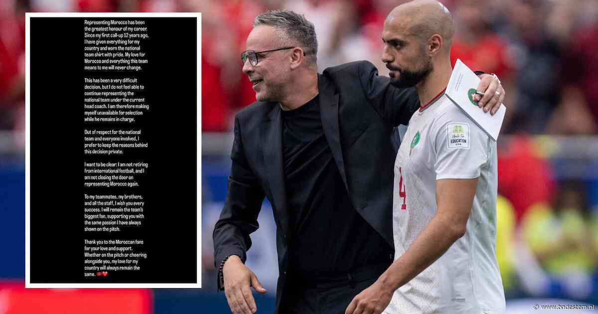Sofyan Amrabat stopt voorlopig als international: ‘Ben niet in staat om te spelen onder de huidige bondscoach’