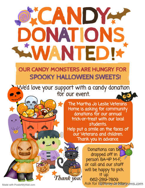 Martha Jo Leslie State Veterans Home Seeking Candy Donations for Annual Trick-or-Treat Event