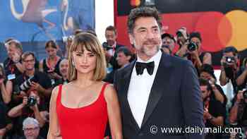 Penelope Cruz wows in drop-waist red gown as she joins her husband Javier Bardem in leading the stars on the red carpet at the Bunker premiere in Venice