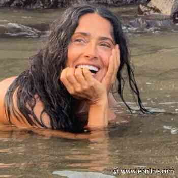 Salma Hayek Goes Skinny Dipping in Sultry Photos for 60th Birthday