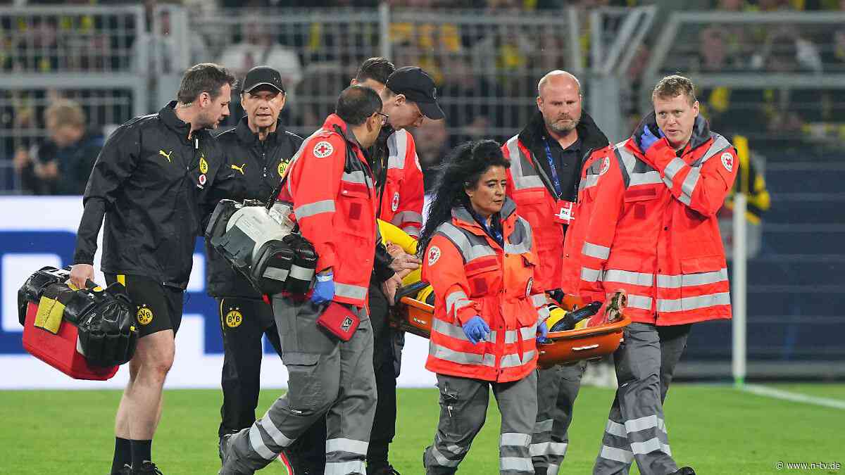 Stille im Westfalenstadion: Notarzt auf dem Rasen: Sorge um BVB-Star Karetsas