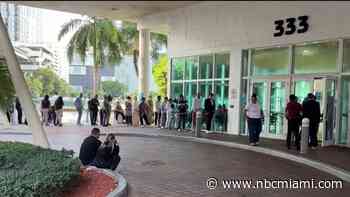 Long lines seen outside immigration court in Miami after virtual appointments moved to in-person