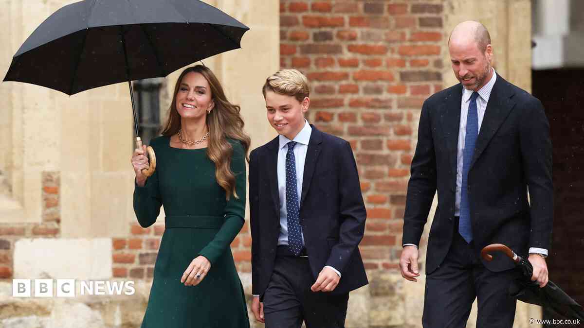 Prince George begins first day at a rainy Eton College