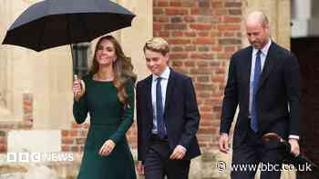 Prince George begins first day at a rainy Eton College