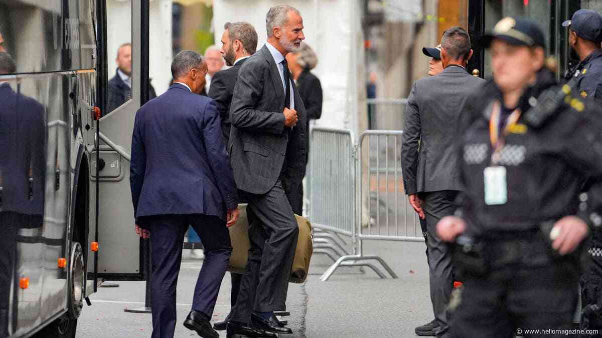 King Felipe leads sombre royals arriving in Oslo ahead of King Harald's funeral