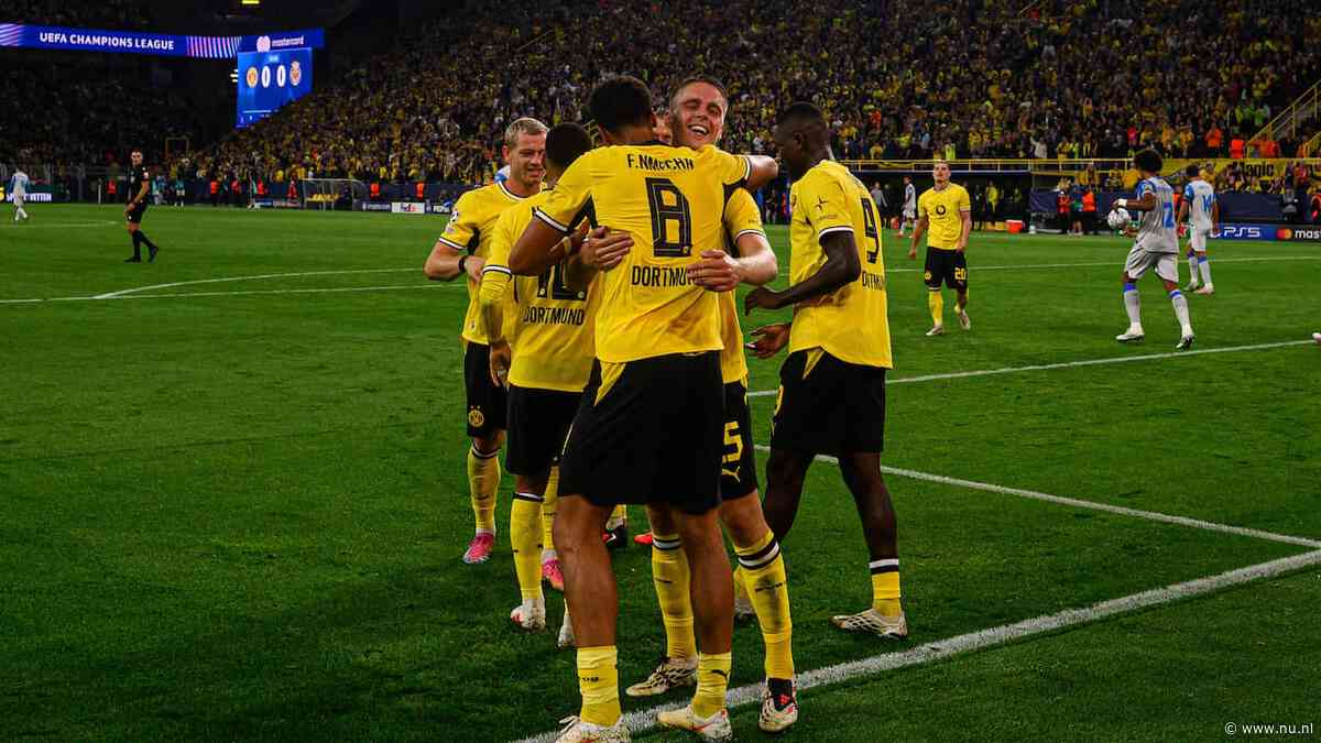 Veerman wint met Dortmund in CL, rood Ethan Mbappé na goals Ueda en Parrott