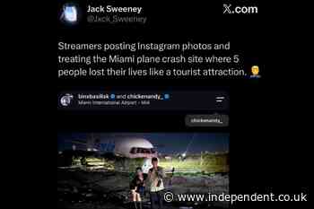 Livestreamer who filmed and took selfies at deadly Amazon plane crash site in Miami is unrepentant