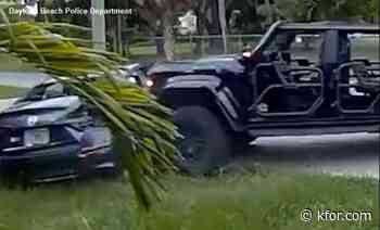 WATCH: Florida woman faces DUI charge after allegedly slamming into parked car, pushing it across lawn