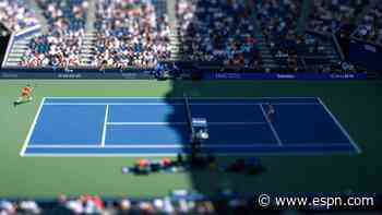 Noskova serves in shadow on key point due to roof delay