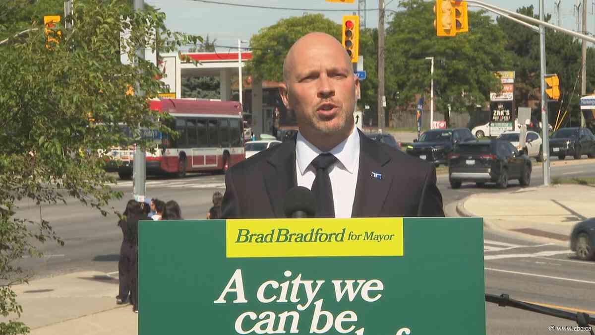 Mayoral candidate Brad Bradford promises to prioritize the Scarborough East LRT if elected