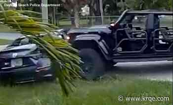 WATCH: Florida woman faces DUI charge after allegedly slamming into parked car, pushing it across lawn
