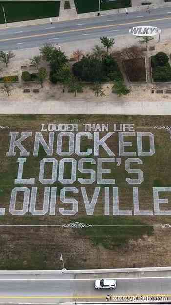 Louder Than Life paints "KNOCKED LOOSE'S LOUISVILLE" on lawn