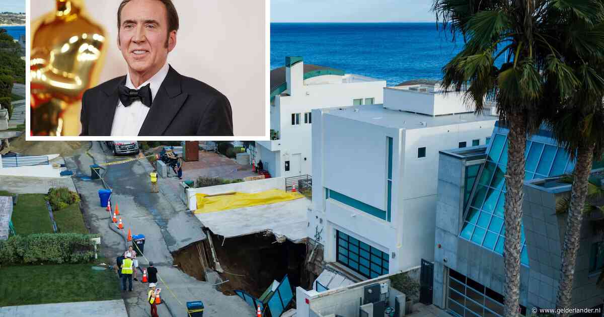 Oprit van villa Nicolas Cage ingestort door zinkgat in Malibu