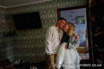 Deadly Russian strikes on Kyiv fail to cancel Ukrainian soldier’s wedding