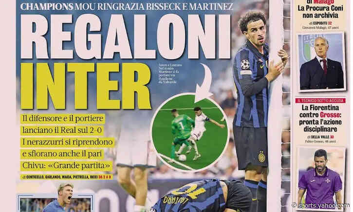 Today’s Papers – Big Inter gifts, Juventus in trouble