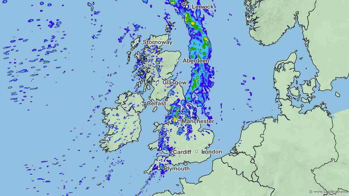 Kent weather: UK weather maps show 100 areas set for heavy rain in Thursday washout - full list